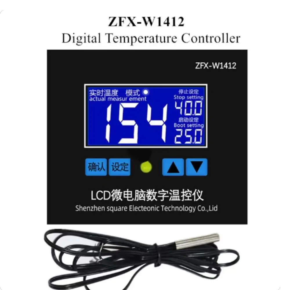 ZFX-W1412 Microcomputer Digital Display Temperature Controller Thermostat Sensor Refrigeration Heating Board 12V 24V 110-220V