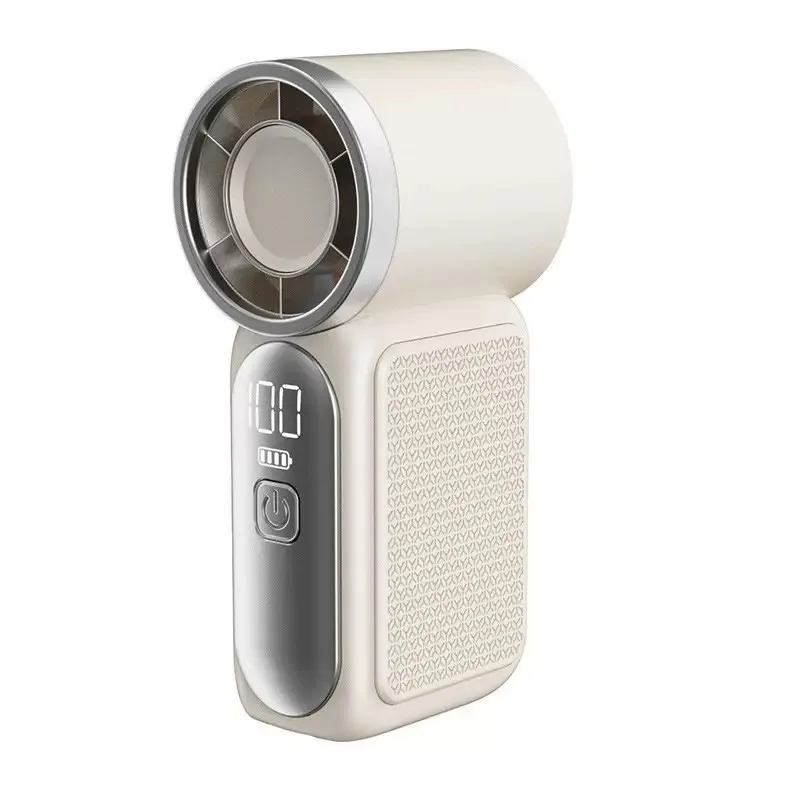 Handlicher Mini-Ventilator mit 5 Geschwindigkeitsstufen, Typ-C Aufladbar, Tragbarer Lüfter mit Digitalanzeige, Tischventilator für den Außenbereich