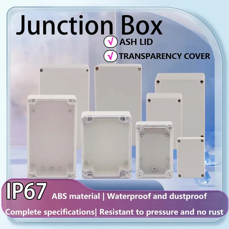 

F Series IP67 Plastic Gray/Transparent Cover Enclosure Waterproof ABS Plastic Junction Box Seal Wire Enclosure Outdoor Power Pro