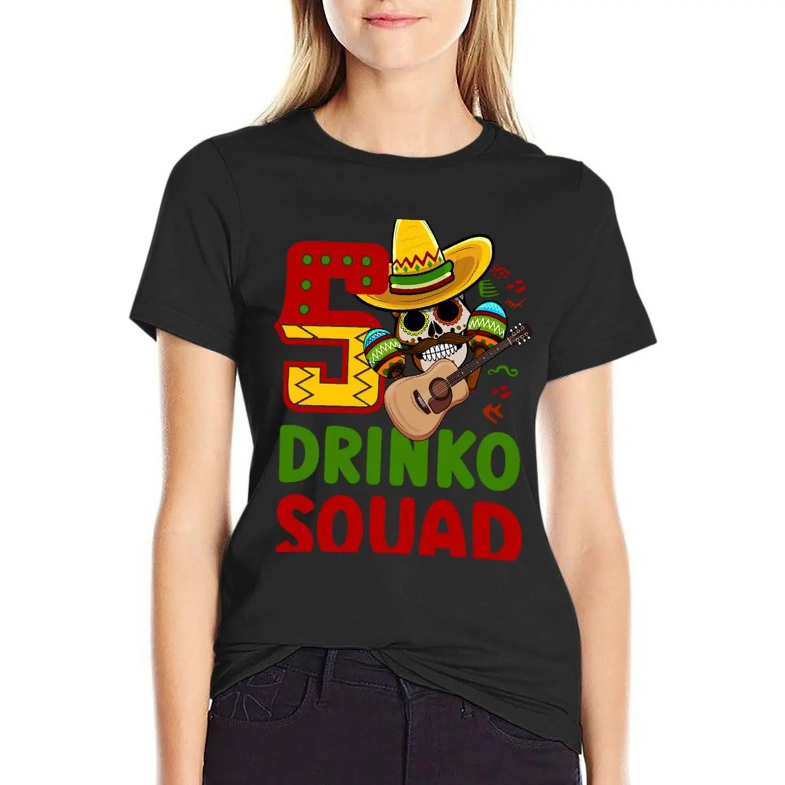 

CopyCinco drinko squad - Funny Mexican 5 de mayo fiesta group T-Shirt summer tops oversized sublime white t-shirts for Women