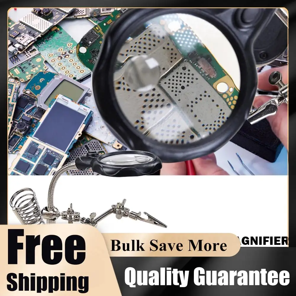 

Multifunction Magnifier Auxiliary Clip LED Light Magnifying Glass Adjustable Support Helping Repair Tools for Reading Engraving
