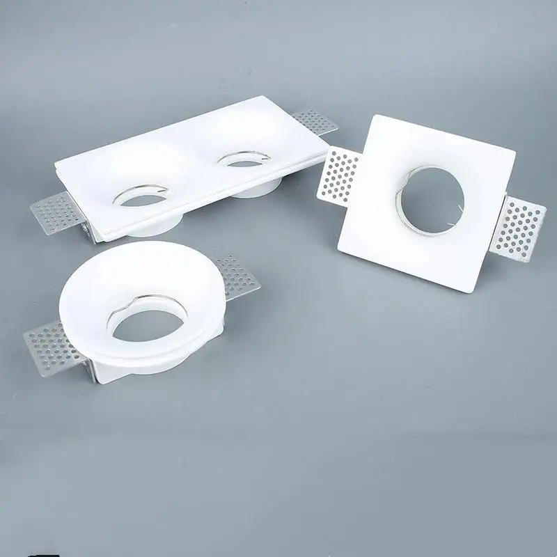 Recessed Gypsum Ceiling Downlight GU10 LED Anti Glare Borderless Spotlight Home Living Room Bedroom Aisle Lighting