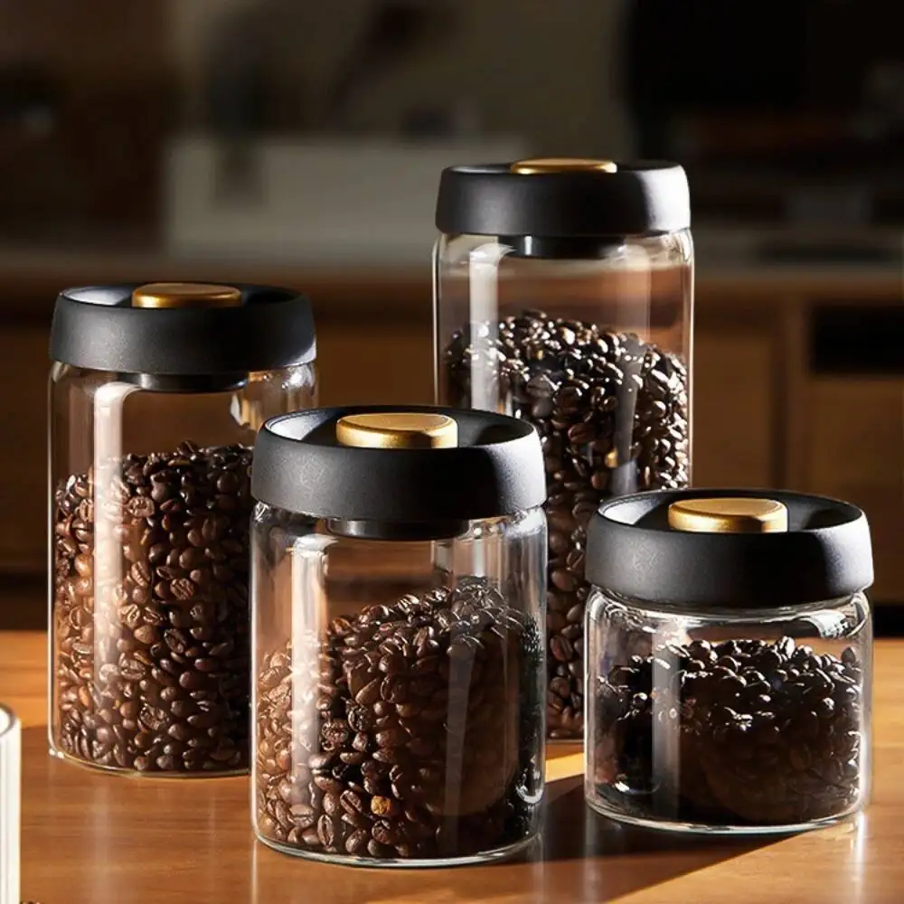

Coffee Beans Vacuum Sea Tank Transparent Glass Food Storage Jars Household Moisture-Proof Air Extraction Airtight Container