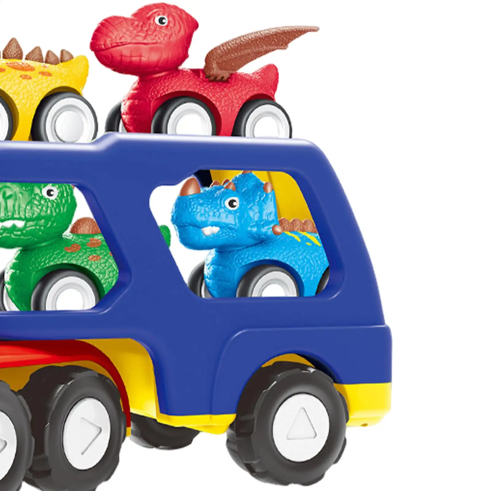 恐竜輸送トラック ライトアップ 電動キッズトラックおもちゃ 4台のプルバックカー付き 誕生日パーティー 恐竜輸送キャリア