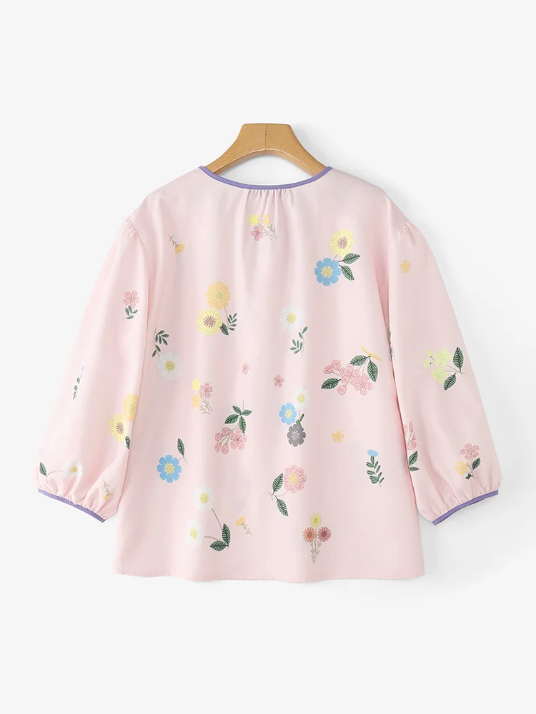 ZANZEA Women ashion Long Sleeve Blouse 2025 Autumn Puff Sleeve Floral Print Casual Shirts Tunic Tops Bandage Vintage Blusas