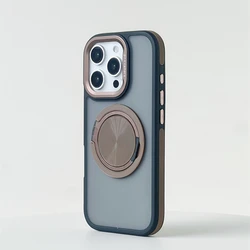 Magnetic Rotating KickStand for MagSafe Phone Case for iPhone 16 16pro max 14 15 Pro 13 12 Wireless Charge Non-slip Bumper Cover