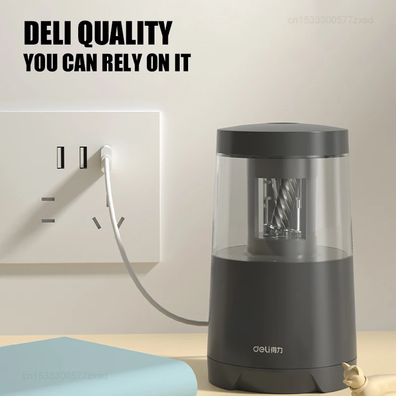 Youpin Deli двойная мощность электрическая точилка для карандашей, Многофункциональная Защита для безопасных лезвий, карандаши, школьные принадлежности