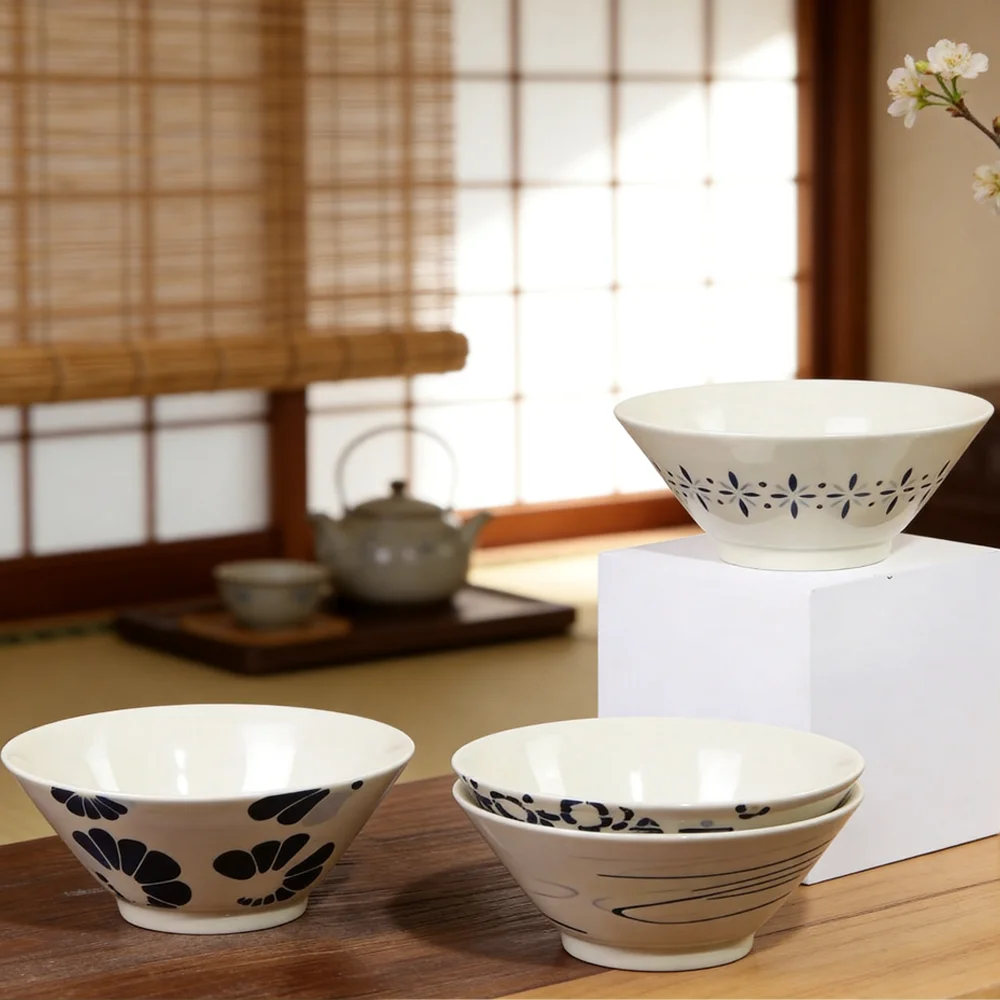 

SHUNXIANG Blue Dishes Set Creative Ceramic Rice Bowl Set Soup Bowl Fruit Bowl Household Bowl Set Kitchen Tableware Gift Box