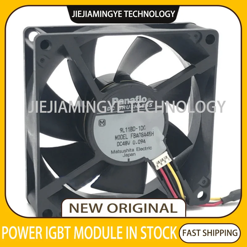 Original FBA08A48H 48V 0.09A 8025 Three wire cooling fan