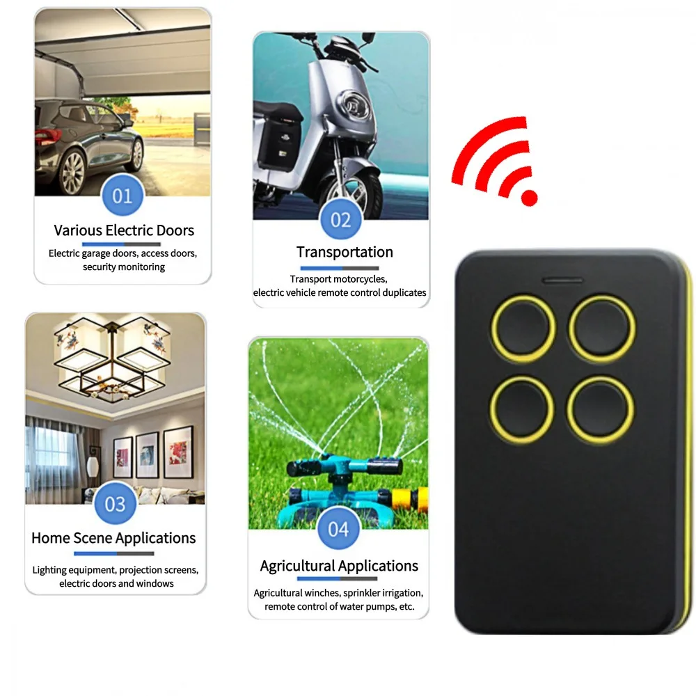 Multi-Frequency Garage Door Remote Control Duplicator 280MHz-868MHz 4-IN-1 RF Copy Code Electronic Gate Control Opener