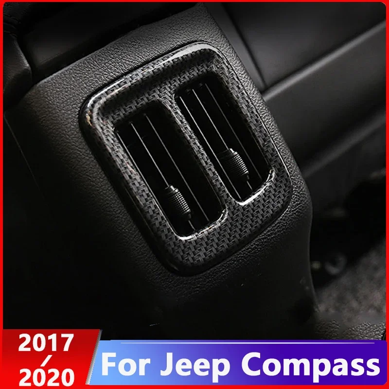 

For Jeep Compass 2017 2018 2019 2020 ABS Chrome Car Rear Air Condition outlet Vent frame Cover Trim Interior Accessories