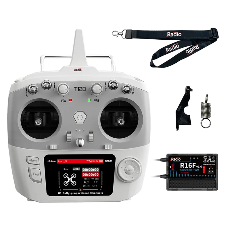 

Classic-For Radiolink T12D 12CH RC Transmitter +R16F Receiver 2.4Ghz Remote Controller For FPV Drone Fixed Wing Airplane Car L