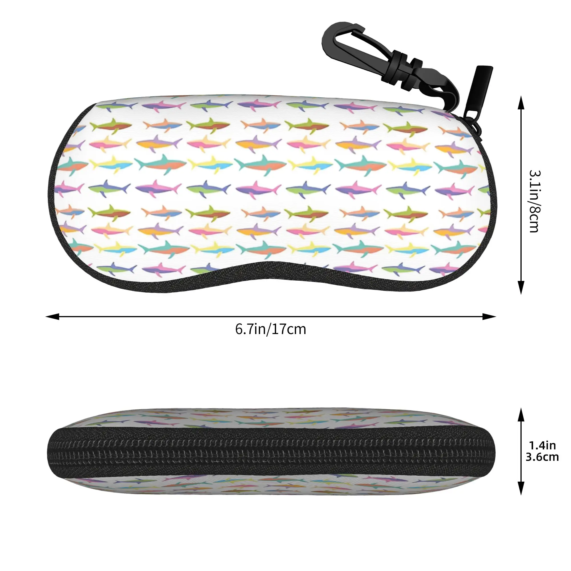 Shark Rainbow Glasses Case Men Women Student Zipper Starry Whale Sharks Eyewear Protector Sunglasses Box