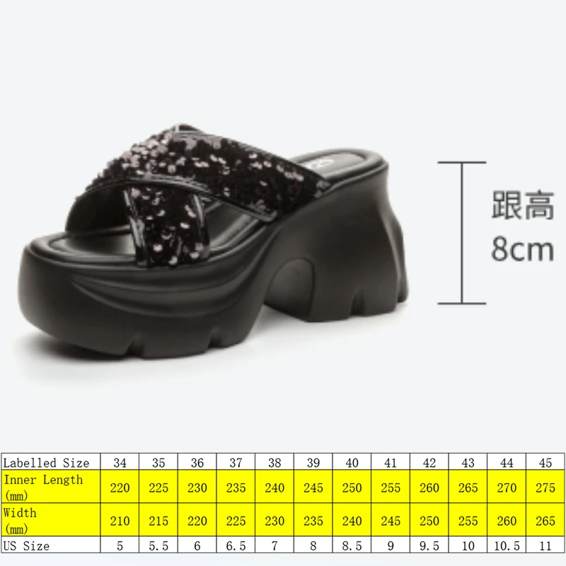 Fujin 8cm New Synthetic Leather Leisure Breathable Summer Peep Toe Women Chunky Sneakers Slippers Hollow Platform Wedge Fashion