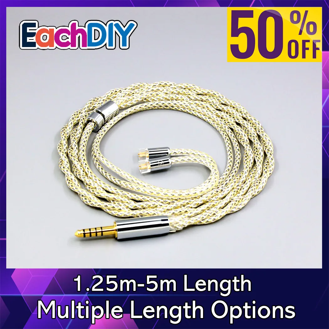 TypeS 23AWG Litz Shielding Silver OCC Earphone Cable For UE11 UE18 pro QDC Gemini Gemini-S Anole V3-C V3-S V6-C 0.78mm LN008942