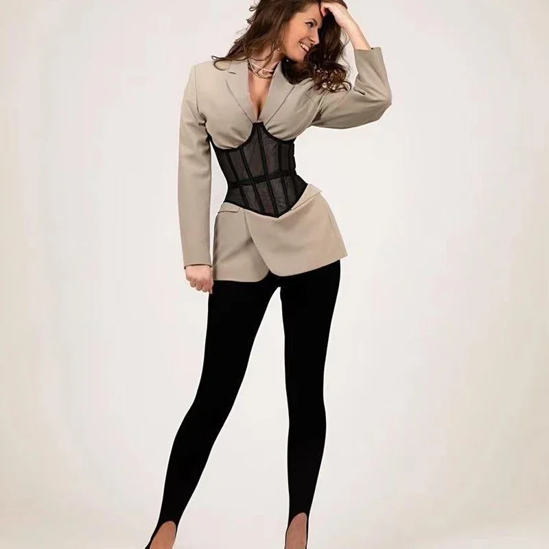 CRIS Plastic Bones Decorative Strong Mesh Underbust Corset