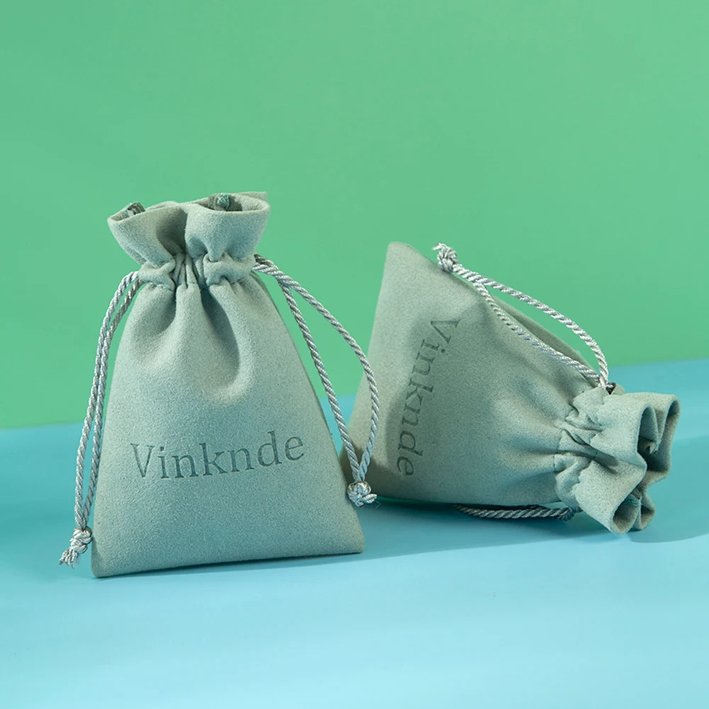 

100 упаковок, чехол для хранения из микрофибры с логотипом, сумки, ювелирные изделия, упаковка на шнурке, кольца, серьги, ожерелье, сумка, свадебный подарок