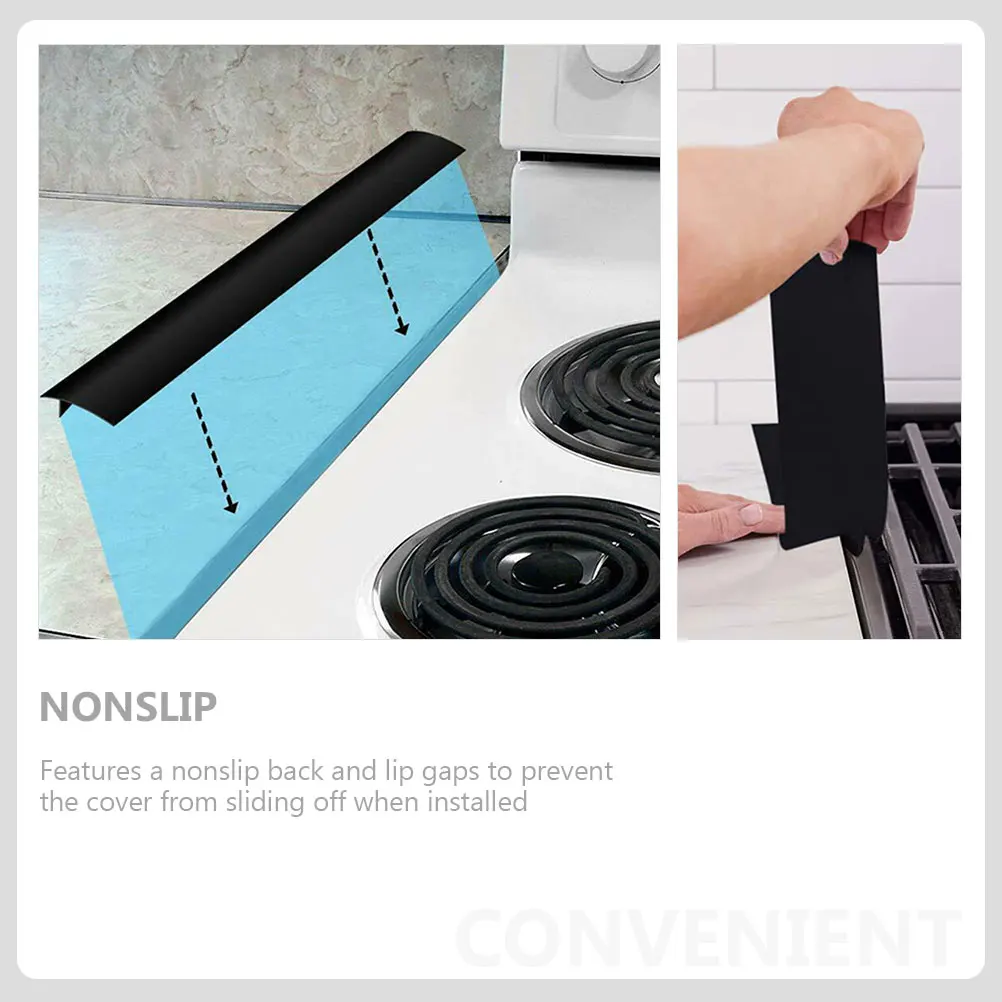

2pcs Silicone Kitchen Gap Cover Heat Resistant Dust Proof Non Slip Seamless Design Stove Gaps Covers Wall Oven