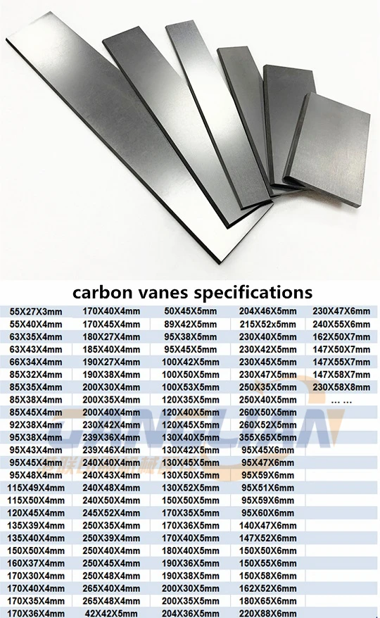 7 PC Graphite Vane 95*43*4 mm Carbon Vanes For Vacuum Pump Air Pump Carbon Sheet Compressor Blade Graphite Sheet