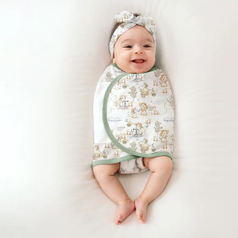 

Детское пеленальное одеяло, смесь модального бамбука, вискозы, хлопка, дышащий двухслойный, тихий крючок и петля, 80x35/90x35 см