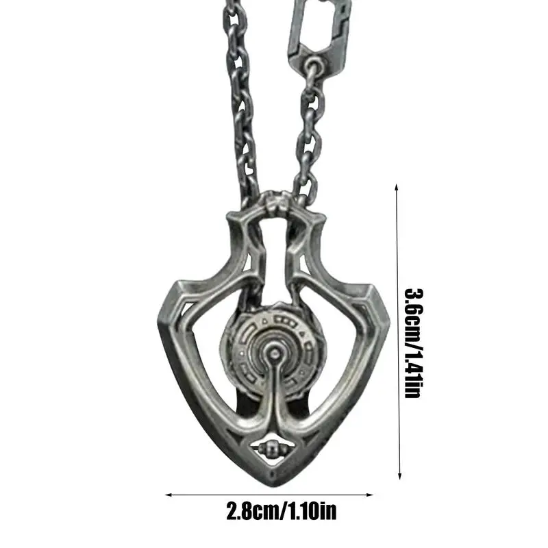 Unisex Necklace Retro Punk Style Mechanical Rotating Gear Pendant Retro Thick Chain Gift for Vintage Lovers Neck Jewelry