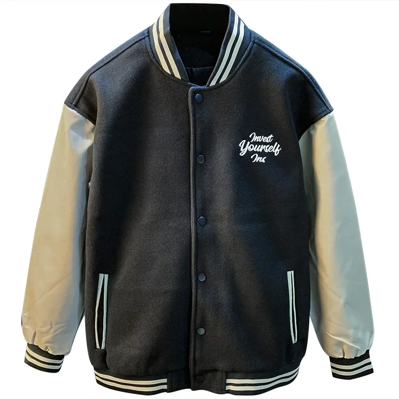Classic Colorblock Baseball Uniform Men's Coat Stand Collar Fashion Brand High-End Embroidered Jacket All-Matching Clothes