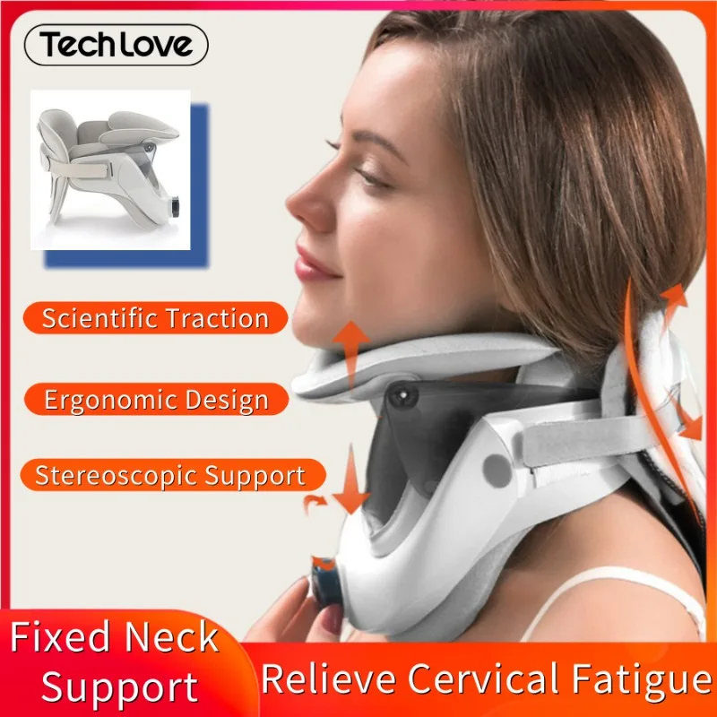 Tech Love Cervical Neck Traction Device Neck Immobilizer Support Stretcher for Pain Relief and Neck Relaxation Orthosis