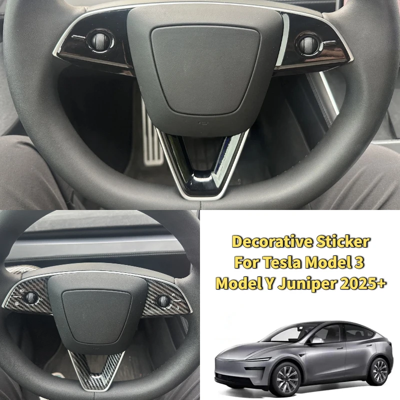 Steering Wheel Button Protective Cover for Tesla Model 3 Model Y Juniper 2025+ Interior Trim Decorative Sticker Car Accessories