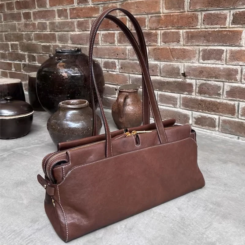 Vintage Bags For Women Luxury Designer Handbags And Purses 2025 New In PU Tassel Pendant Top Handle Long Strip Underarm Shoulder