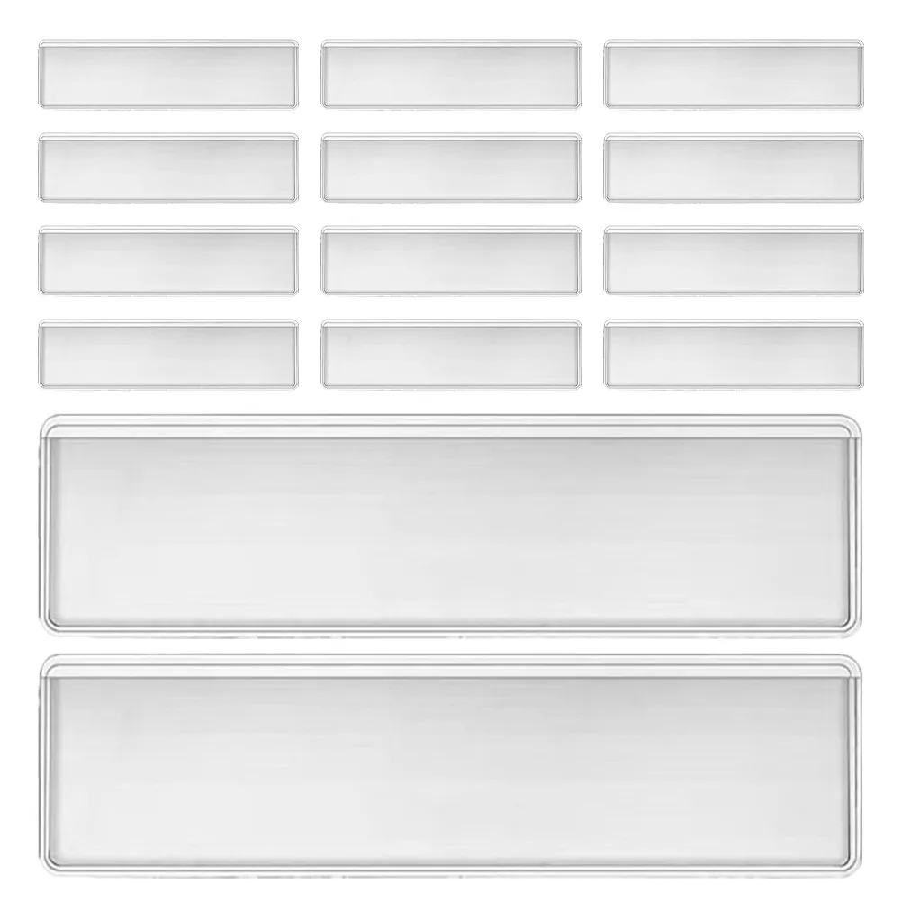 

25Pcs Clear Plastic Label Holders Self Adhesive Index Card Sleeves Waterproof for Office Warehouse File Cabinet Organization