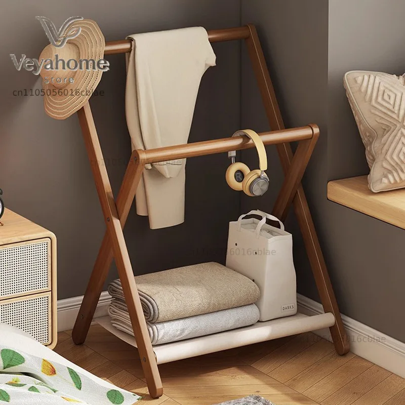 Simple Floor Clothes Rack Bedroom Foldable Coat Racks Modern Minimalist Cloth Storage Rack Living Room Furniture Accessories