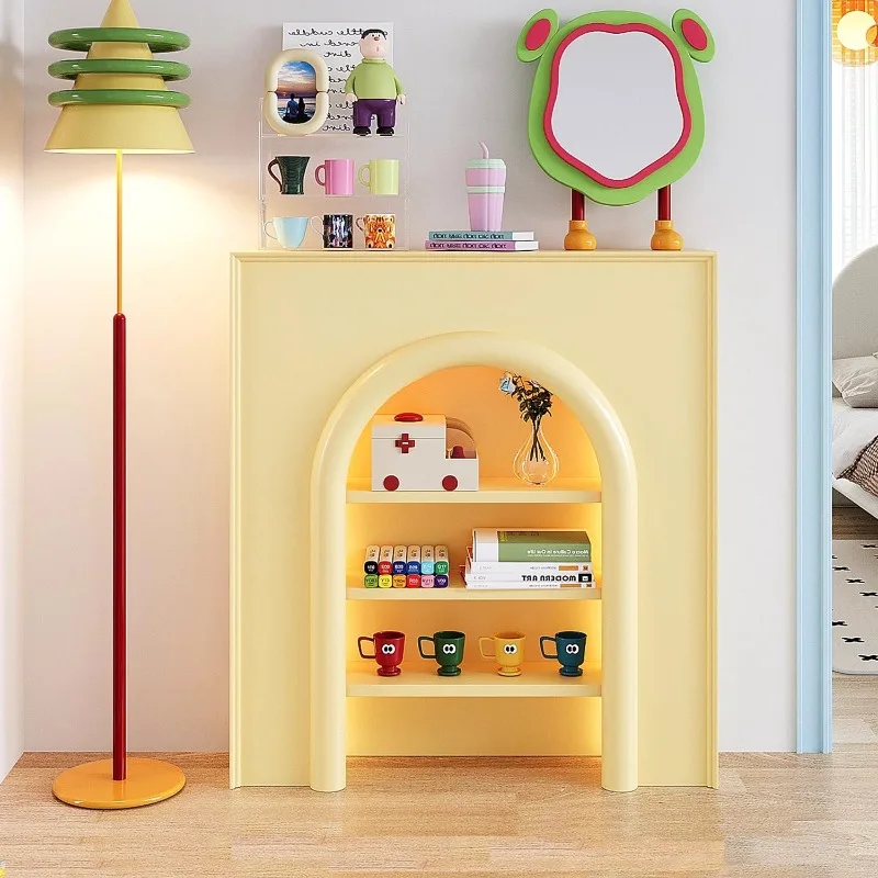 

Fake fireplace decorative cabinet porch rack creative display cream side