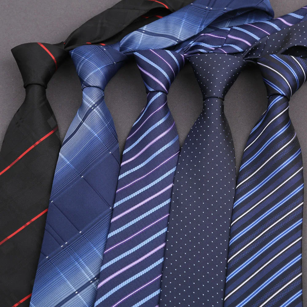 7,5/8CM Mann Dünne Krawatte Gestreifte Krawatte Männer Business Formale Hochzeit Krawatte Marineblau Schwarz Krawatten Mode hemd Krawatte Zubehör