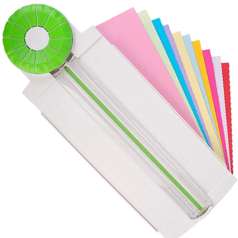 Cortador de papel multifuncional, máquina de plegado, cortador de papel giratorio de 360 grados, 12 lados, puede cortar curvas A5A4A3, se puede cortar línea rota