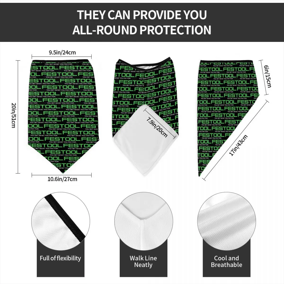 Festools شعار الرقبة الجراب الرجال النساء الأشعة فوق البنفسجية الوجه درع الشتاء باندانا وشاح للمشي لمسافات طويلة