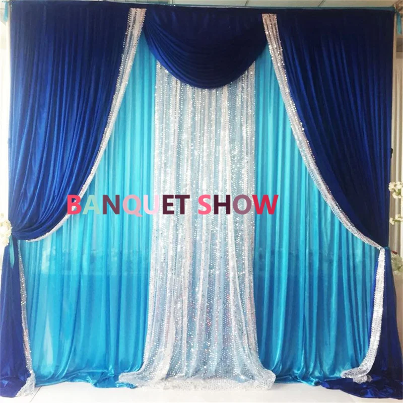 Nice Looking Sequin Ice Silk Backdrop Curtain Stage Background Photo Booth Event Party Decoration