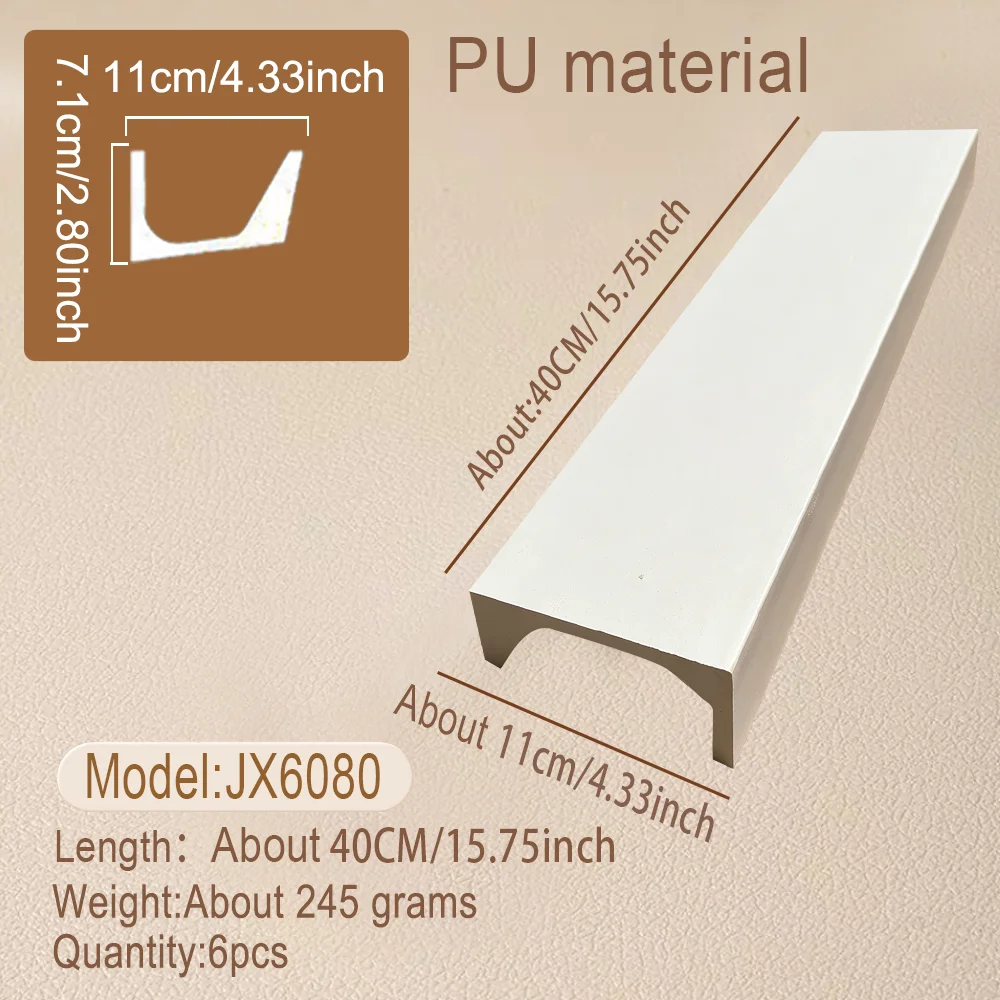 6 Pcs Lightweight PU Recessed Lighting Channel Cornice Molding Faux Gypsum Ceiling Angle Trim Polyurethane Decorative Strip