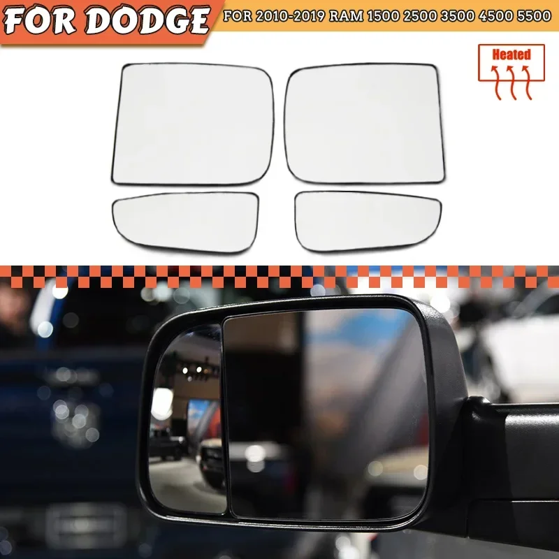 

For Dodge Ram 1500 2500 3500 4500 5500 2010-2020 Driving or Passenger Mirror Side Heated Wing Mirror Glass Anti dizziness