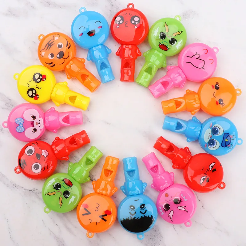 5 Pcs Children's Luminous Toys Creative Cartoon Funny Luminous Whistle With Lanyard Birthday Party Necklace Children's Gifts