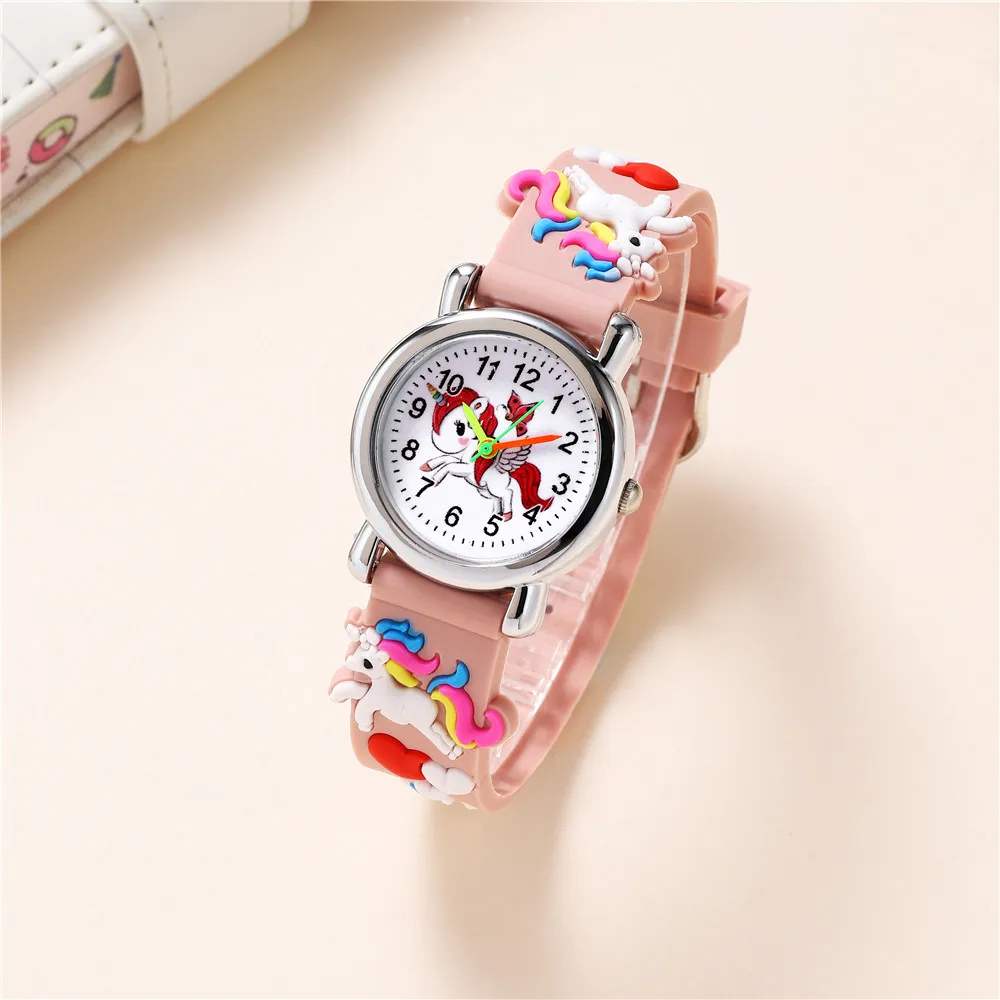 Colorful Unicorn Silicone Children Watch For Girls Gift Student Wristwatch