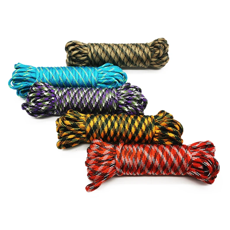 550 Paracord Fallschirmschnur Lanyard Zeltseil 7 Strang 5M 10M 20M 30M Mehrfarbig Für Wandern Camping Wäscheleine Seil – Detail 6