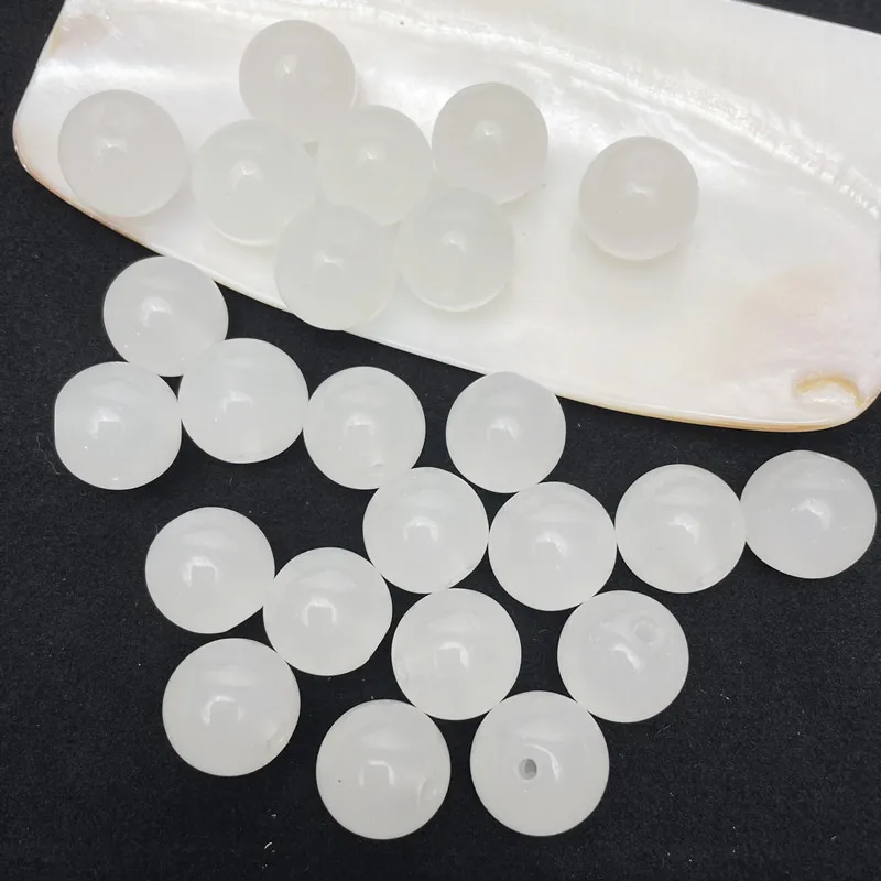 bracelet glass beads 20pcs 8mm Jelly Painted Glass Imitation Jade Round Beads - DIY Jewelry