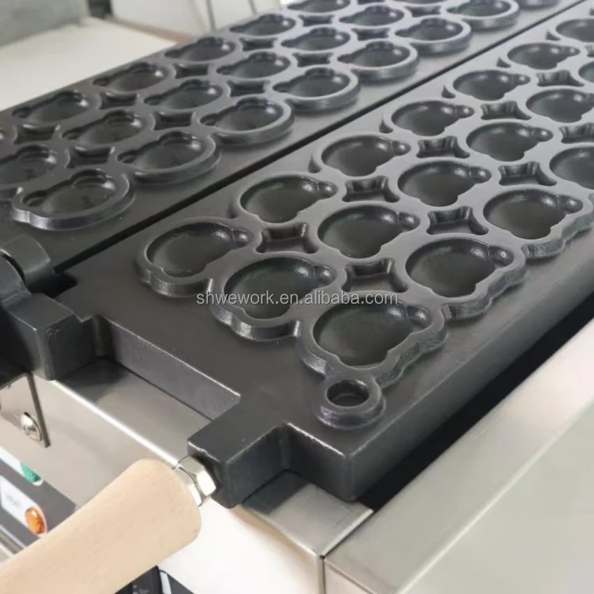 WeWork التجارية الكهربائية الدب شكل الآيس كريم Taiyaki آلة 27 قطعة الدب رئيس الهراء صانع الهراء آلة