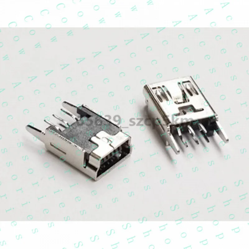 PP+ 20 pcs Mini USB Type B Female 5 Pin DIP 2 pin Vertical Leg PCB Socket Connector