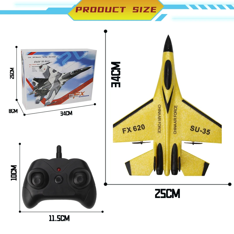 RC 폼 항공기 SU-35 비행기, 무선 제어 글라이더, 원격 제어 전투기 글라이더, 어린이 장난감, 2.4G