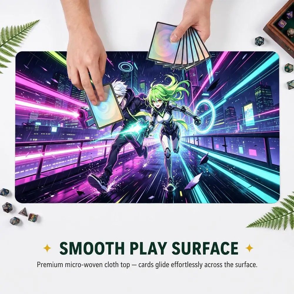 Anime Boy Girl TCG Play Mat Durable Office Tabletop Deskpad Party Gathering Card Game Mat Non-slip Keyboard PC Game Mouse Pad