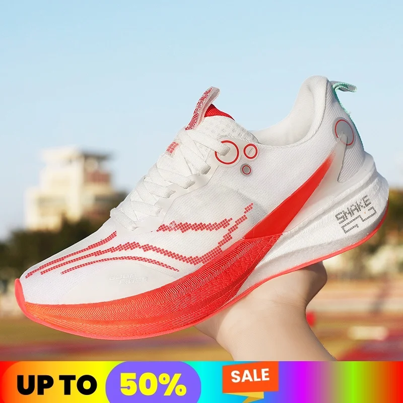 

Running Shoes Carbon Plate Marathon Men Sports Breathable Lightweight Women's Comfortable Athletic Nonskid Sneakers Air Cushion