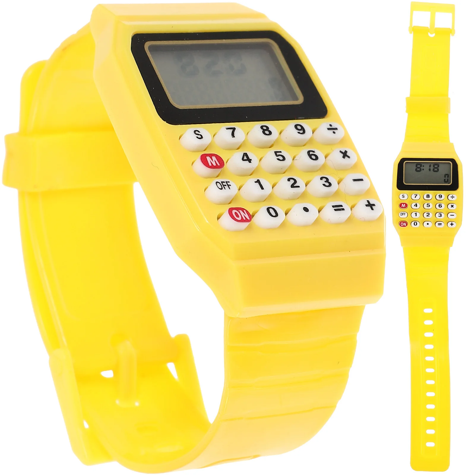

2 Pcs Yellow Watch Calculator Wrist Calculation for Digital Watches Waterproof