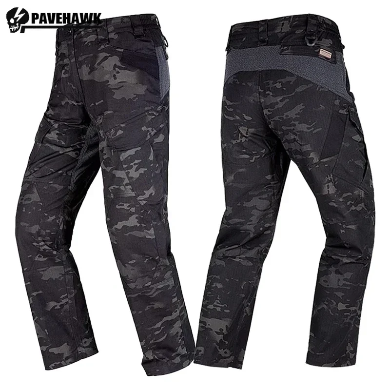 Outdoor Hunter Tactical Pants Mens Wear Resistant Warm Training Black Camouflage Trousers Waterproof Multiple Pockets Overalls