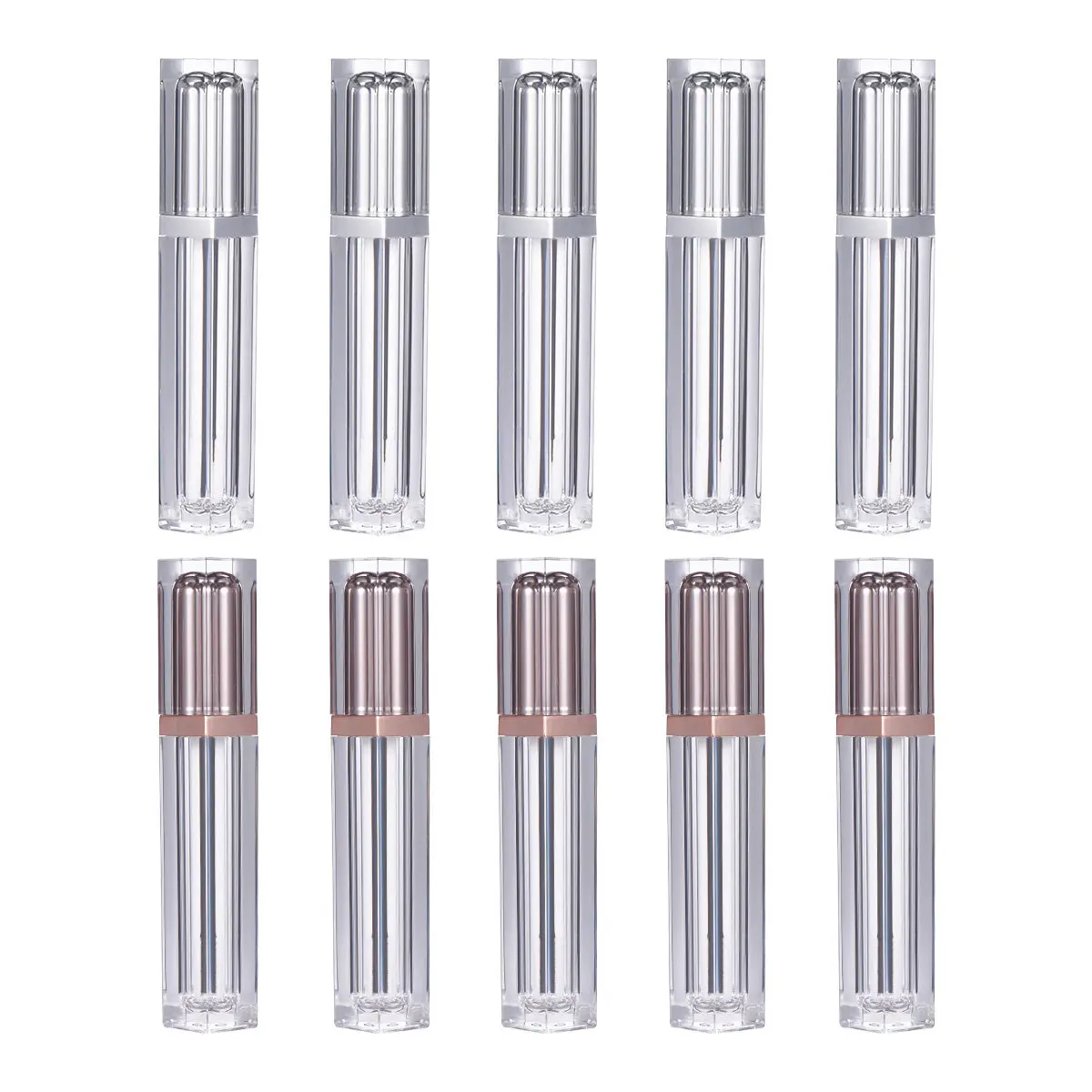 10 contenitori lucidi trasparenti, ricaricabili, vuoti, per lucidalabbra, leggeri e portatili, per truccatori e stilisti